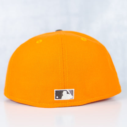 New Era “Safety Orange” Cleveland Indians Fitted Hat image 2