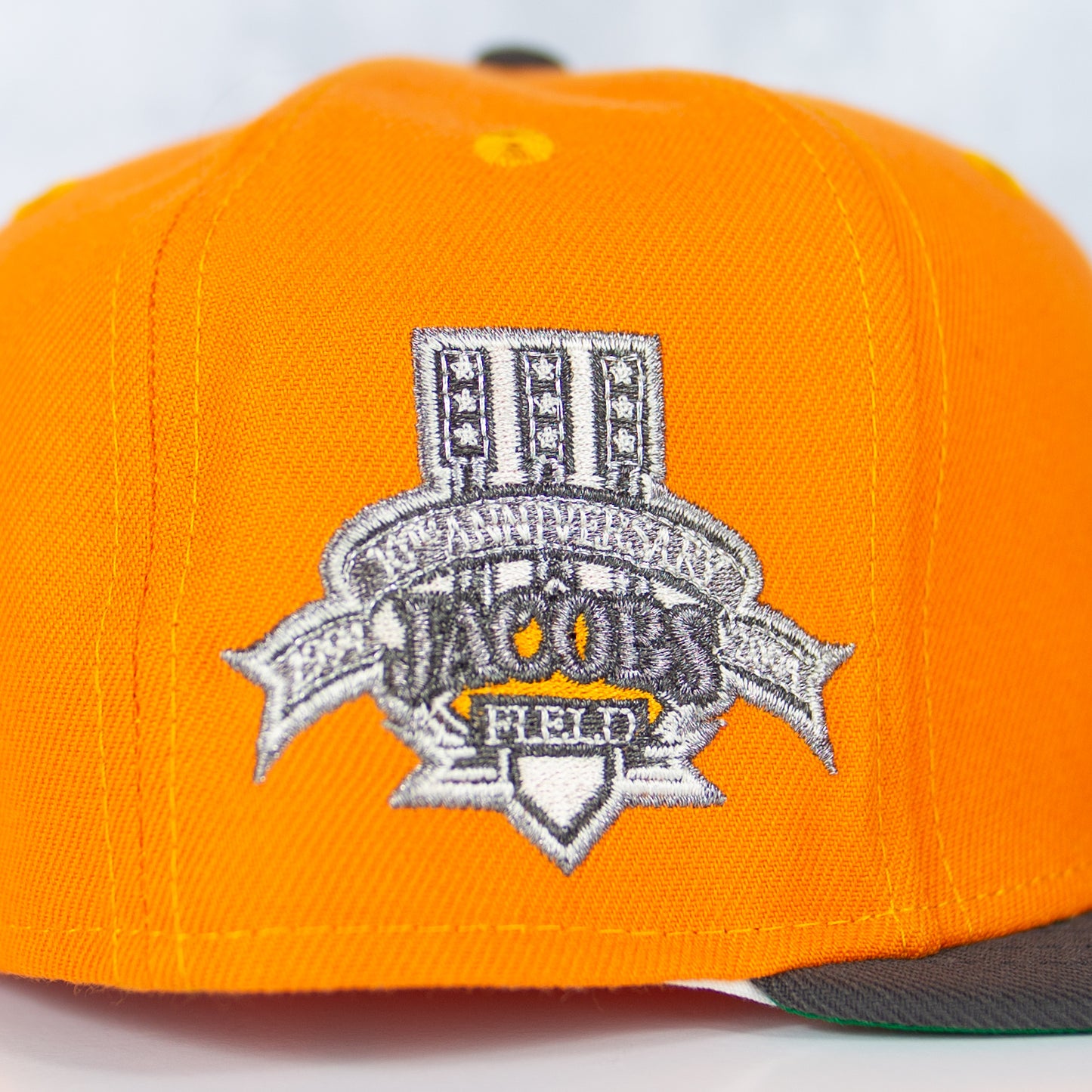 New Era “Safety Orange” Cleveland Indians Fitted Hat image 1