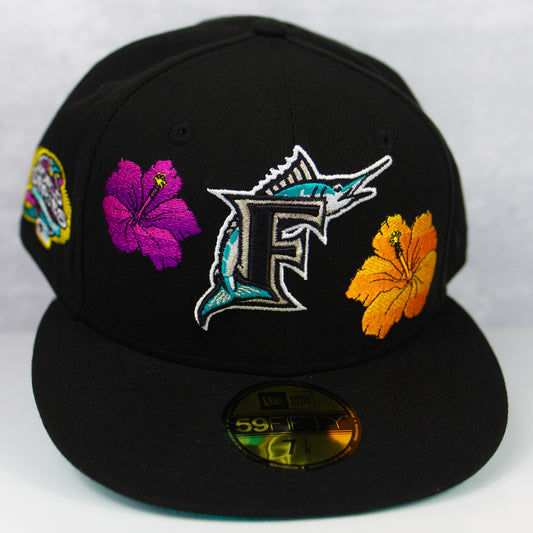 New Era “Floral” Florida Marlins Fitted Hat image 0