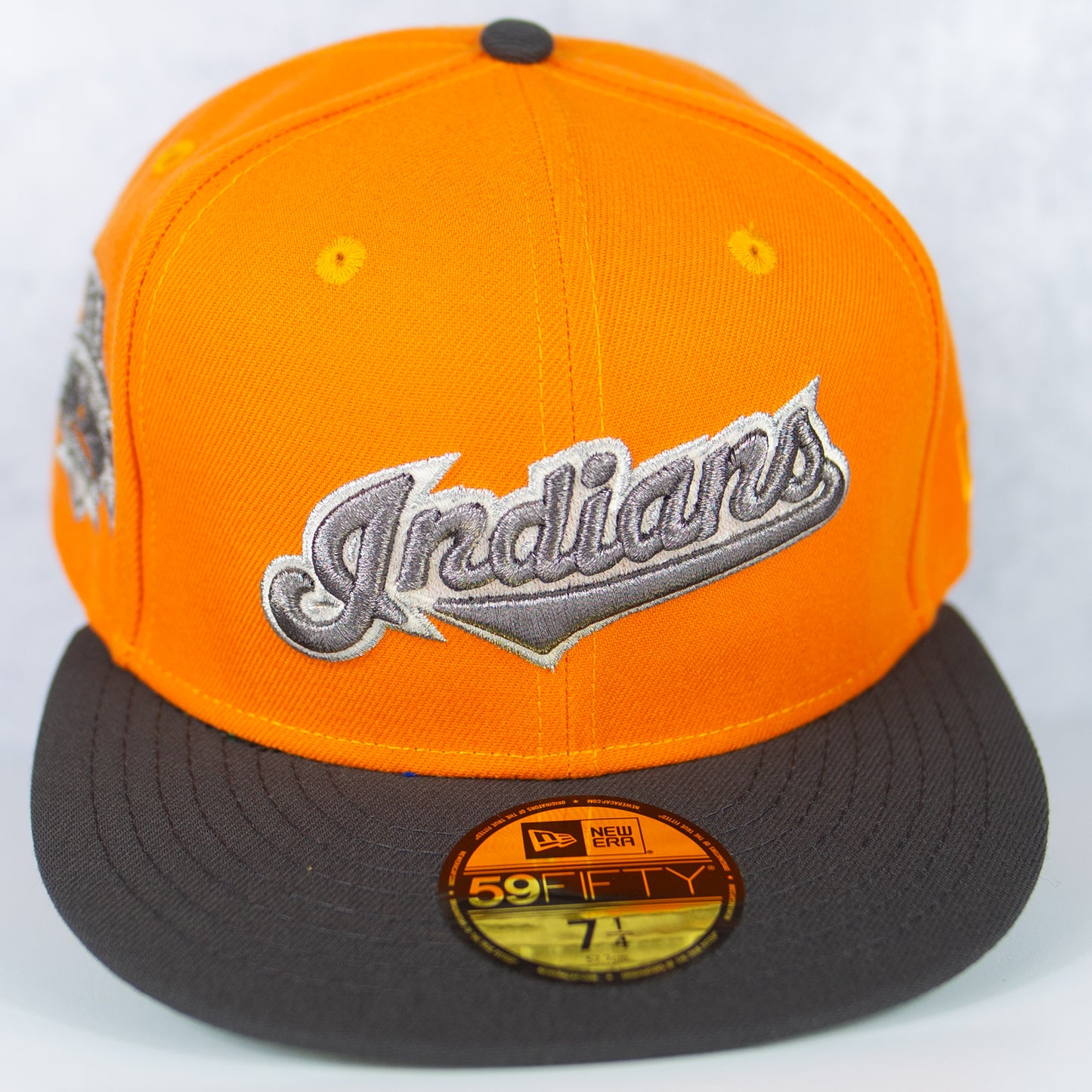 New Era “Safety Orange” Cleveland Indians Fitted Hat image 0