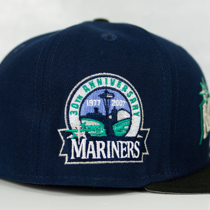 New Era “Black Brim” Seattle Mariners Fitted Hat image 1