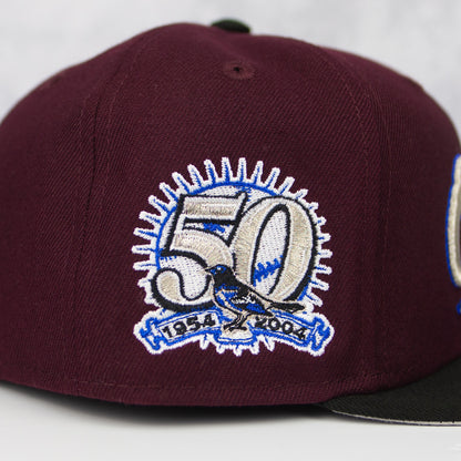 New Era “Maroon Metallic” Baltimore Orioles Fitted Hat