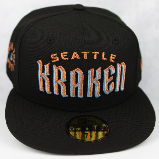New Era “Blackout” Seattle Kraken Fitted Hat