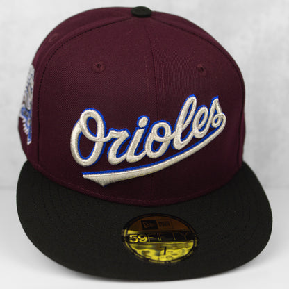 New Era “Maroon Metallic” Baltimore Orioles Fitted Hat