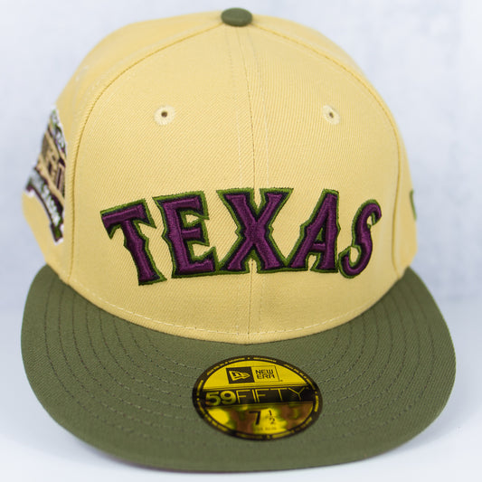New Era “Khaki Merlot” Texas Rangers Fitted Hat image 0